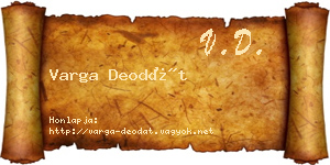 Varga Deodát névjegykártya